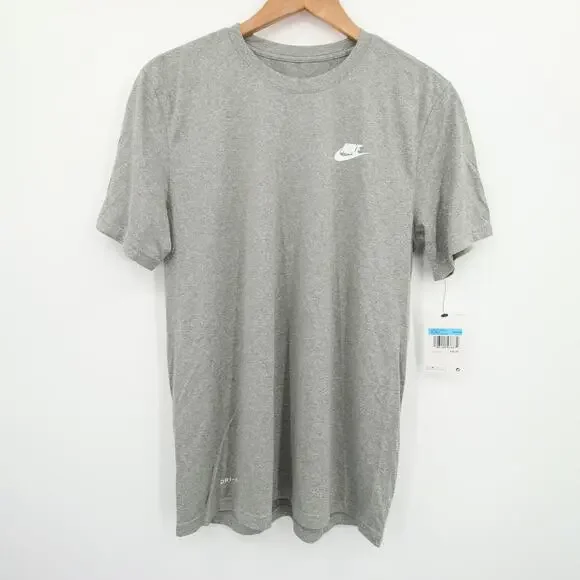 Nike TShirt Dark Grey Heather Polyester Dri Fit Athletic Workout Medium NWT - Picture 2 of 11